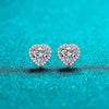 2 Carat 925 Sterling Silver Moissanite Heart Earrings test