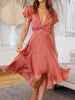 High-Low Plunge Flutter Sleeve Dress test
