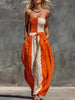 Color-Block Strapless Smocked Jumpsuit test