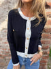 Contrast Trim Button Up Cardigan