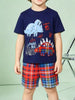 Children's Dinosaur Graphic Tee and Plaid Shorts Set test
