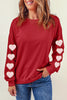 Heart Round Neck Dropped Shoulder Sweatshirt test
