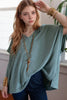 Oversized Ribbed Knit V Neck Dolman Short Sleeve Top test