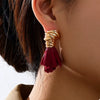 Golden Wire Wrapped Tassel Drop Earrings test