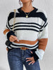 Contrast Striped Round Neck Long Sleeve Sweater test
