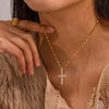18K Gold-Plated Cross Pendant Necklace test