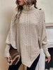Cable Knit Turtleneck Cape Sweater test
