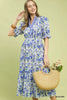 Umgee Floral Ruffle Trim Tiered Midi Dress test
