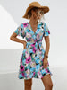 Printed Surplice Tie Waist Mini Dress test