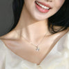 925 Sterling Silver Zircon Clover Pendant Necklace test