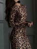 Leopard Print Bodycon Midi Dress