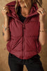 Drawstring Zip Up Hooded Vest Coat test