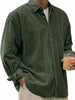 Men's Full Size Vintage Corduroy Long Sleeve Shirt Plus Size test