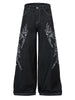 Men's Embroidered Wide Leg Baggy Jeans test