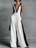 Contrast Trim V-Neck Sleeveless Jumpsuit test