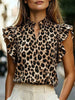 Printed Ruffle Sleeve Blouse