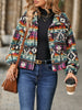 Geometric Dropped Shoulder Balloon Sleeve Outerwear test