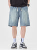 Men's Plus Size Casual Loose Fit Denim Shorts with Drawstring test