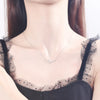 925 Sterling Silver Zircon Flower Necklace test