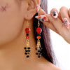 Halloween Skull Beaded Drop Earrings test