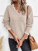 Full Size Scalloped Trim V-Neck Sweater Plus Size test