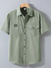 Men's Plus Size Button Up Short Sleeve Shirt test