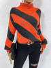 Striped Turtleneck Dropped Shoulder Sweater test