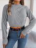 Cable-Knit Round Neck Cropped Sweater test