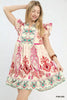 Umgee Mix Ruffle Sleeve Boho Print Dress test