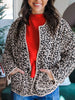 Leopard Print Patch Pockets Binding Tape Long Sleeve Regular Fit Jacket test