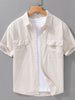Men's Plus Size Button Up Short Sleeve Shirt test