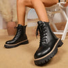 Lace Up Leather Combat Boots with Chunky Sole test