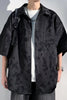 Men's Plus Size Floral Jacquard Short Sleeve Shirt test