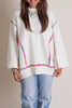 Rainbow Stitching Long Sleeve Relaxed Sweater test