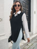 Frayed Hem Slit Sweater Vest test