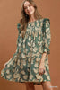 Umgee Mix Floral Print Smocked Ruffle Detail Flowy Dress test