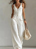 Full Size Button-Front Denim Wide-Leg Jumpsuit with Utility Pockets Plus Size test