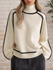 Contrast Trim Turtleneck Sweater test