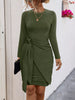Round Neck Long Sleeve Bodycon Dress