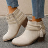 Tassel Point Toe Block Heels Boots test