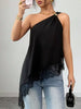 Asymmetrical One-Shoulder Lace Trim Cami test