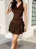 Halter Neck Crop Top and Layered Ruffle Mini Skirt Set test