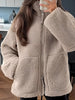 Zip Up Turtleneck Long Sleeve Plush Jacket test