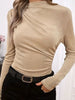 Ruched Mock Neck Long Sleeve T-Shirt test