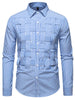 Men's Striped Woven Pattern Long Sleeve Shirt test