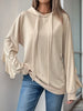 Perfee Drawstring Ruffled Long Sleeve Hoodie test