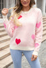 Angel Wings Heart Round Neck Droppped Shoulder Sweater test