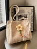 Floral Decor Woven Straw Tote Bag test