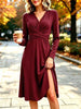 Full Size Ruched Long Sleeve Midi Dress Plus Size test