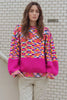 Colorful Knit Crew Neck Sweater